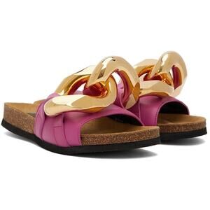 JW ANDERSON Pink Chain Slides Sandals - 6.5